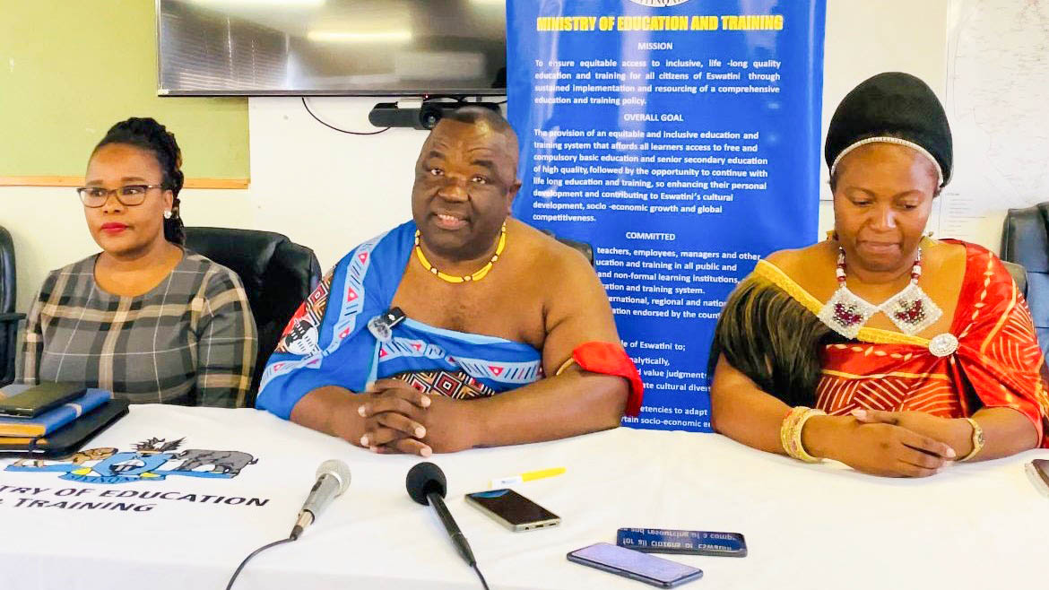 Minister for Education and Training Owen Nxumalo alongside Principal Secretary in the ministry Nanikie Mnisi. (File pic)